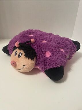 Pillow Pets Pee-Wee Purple Ladybug Plush Pillow 12" Foldable